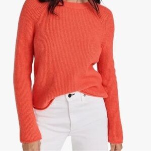 Vibrant Coral Crew Neck Sweater